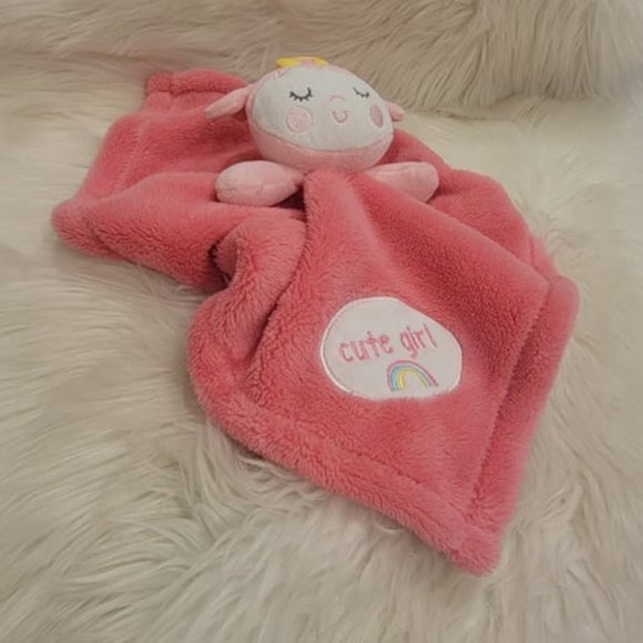 Baby Gear Pink Baby Snuggle Buddy Cute Girl Small Blanket - Picture 3 of 11